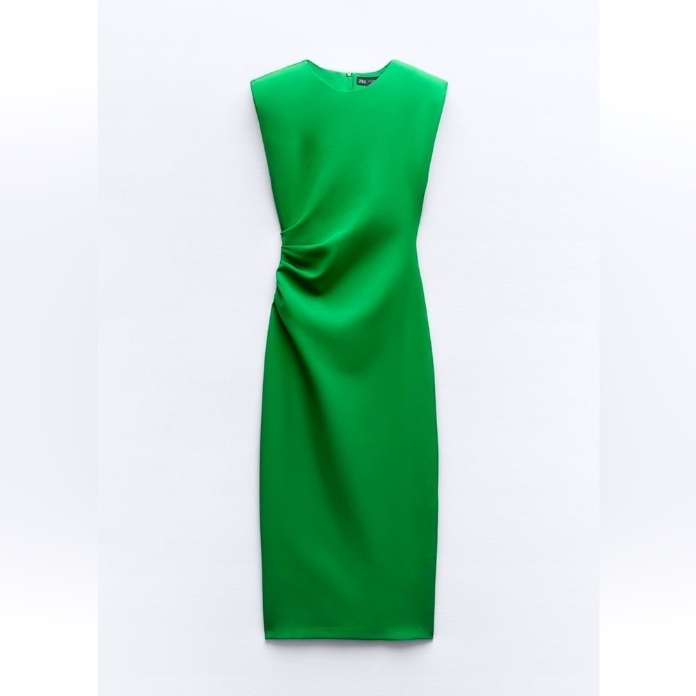 New ZARA Tailored Waist Midi Dress